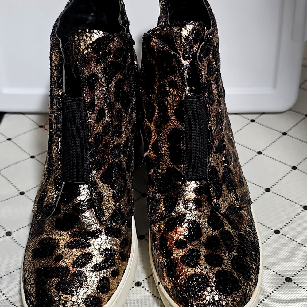 Leopard Wedge Sneakers